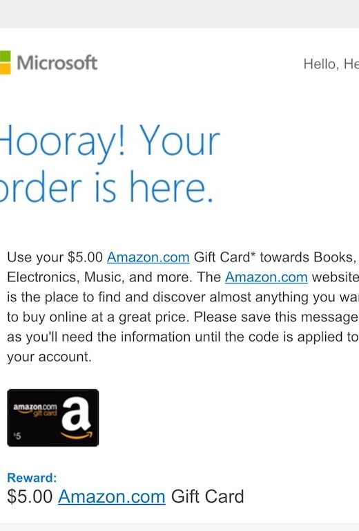 Microsoft Rewards Amazon Gift Card