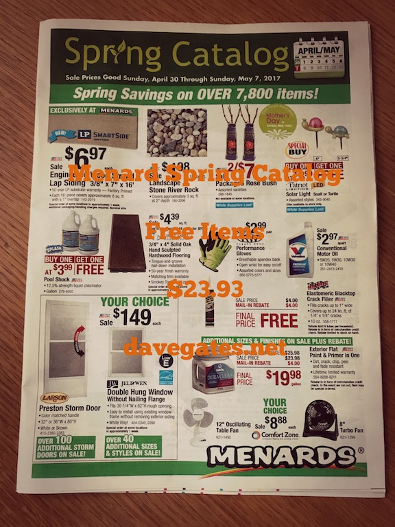Menards Spring Catalog Free Items