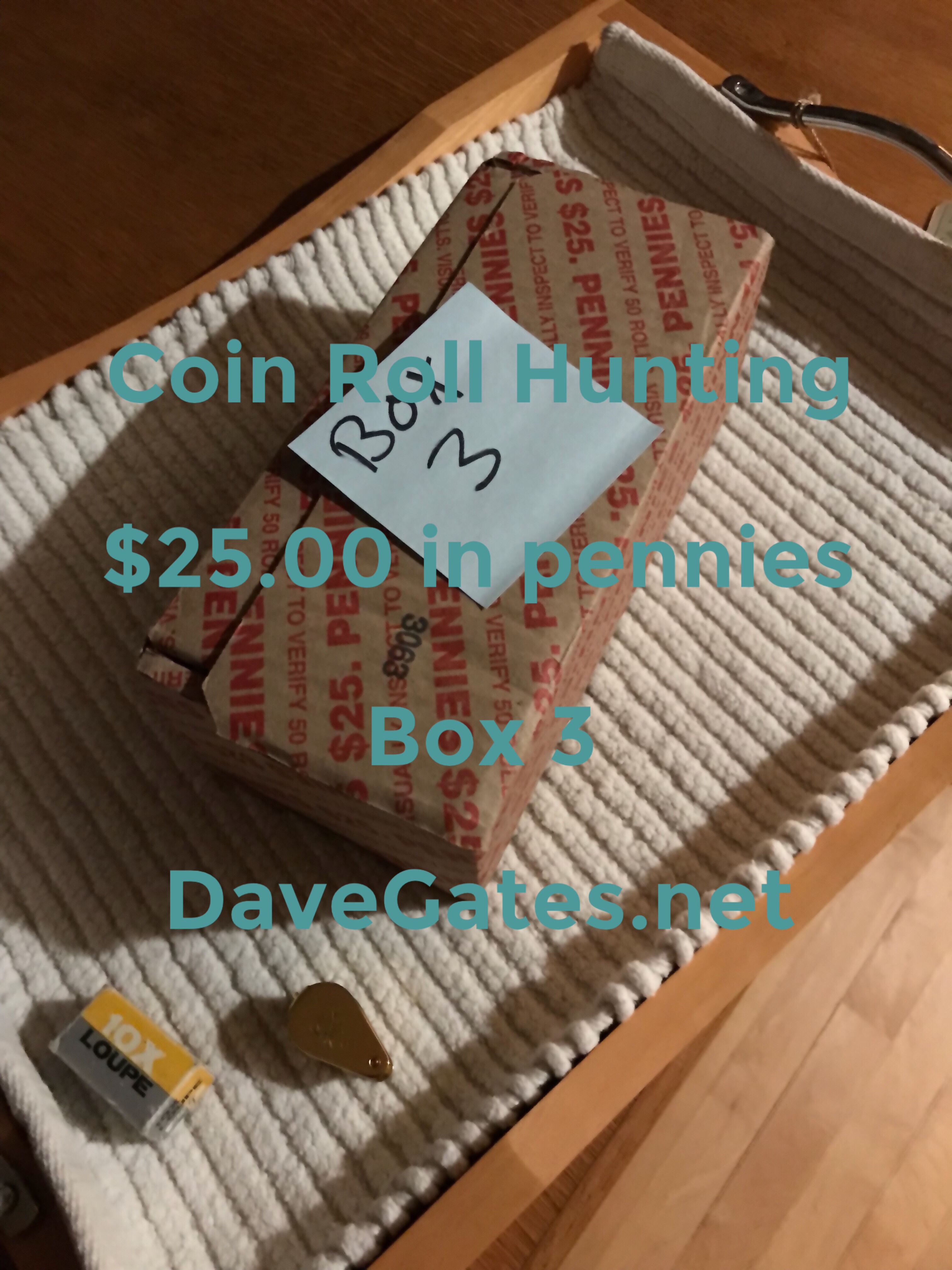 Coin Roll Hunting $25 in Pennies - Box 3