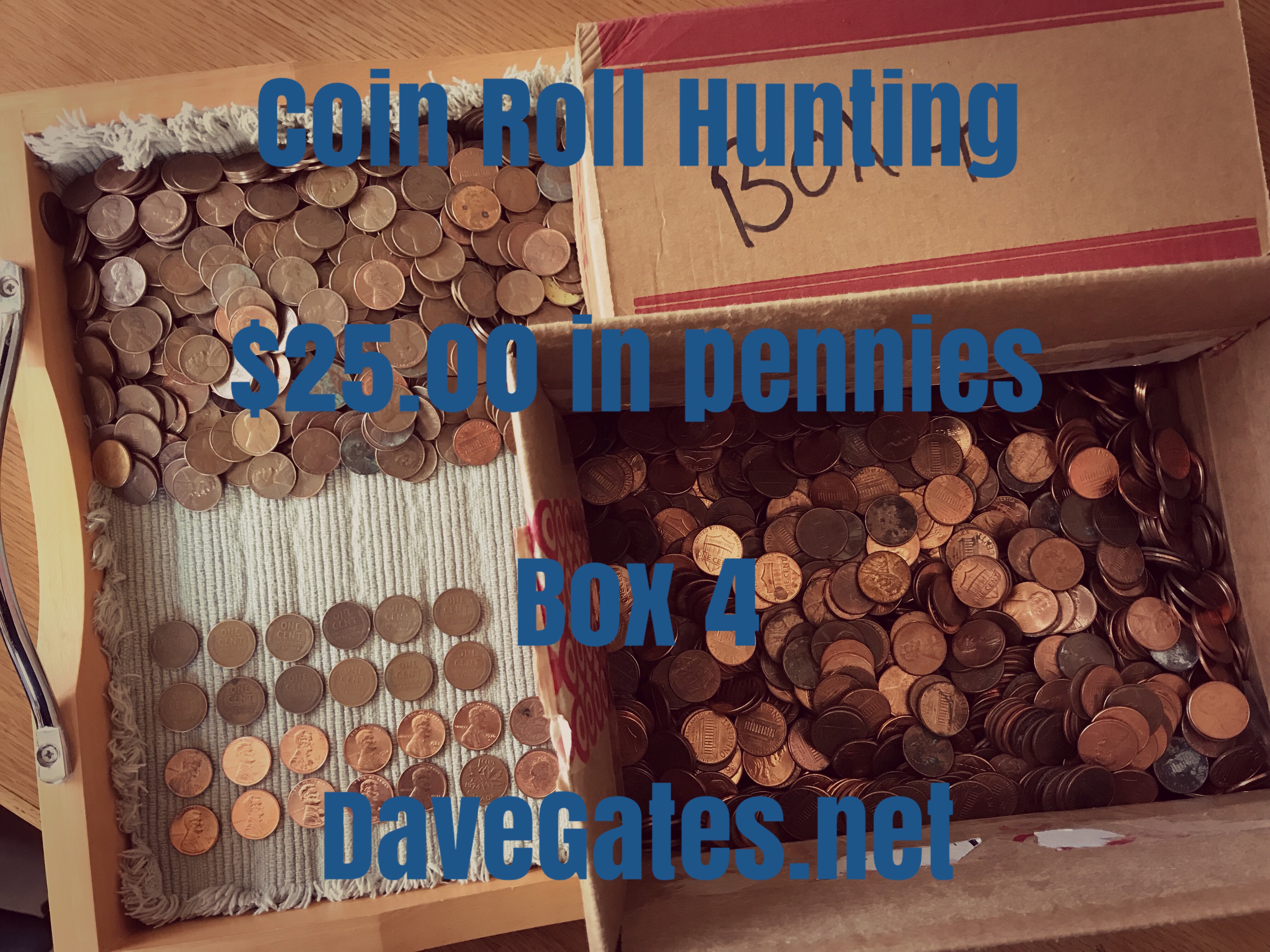 Coin Roll Hunting $25 in Pennies - Box 4