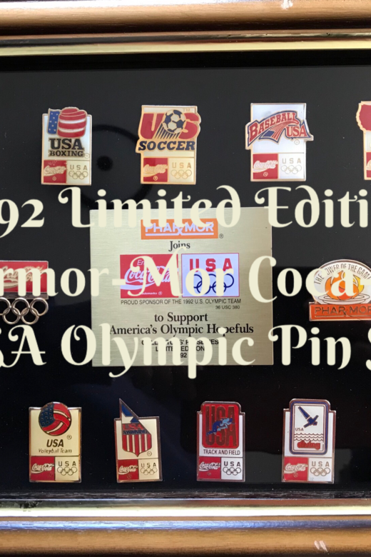 1992 Limited Edition Pharmor, Coca-Cola, USA Olympic Pin Set