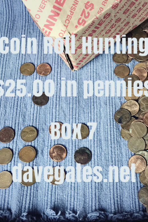 Coin Roll Hunting $25 in Pennies - Box 7