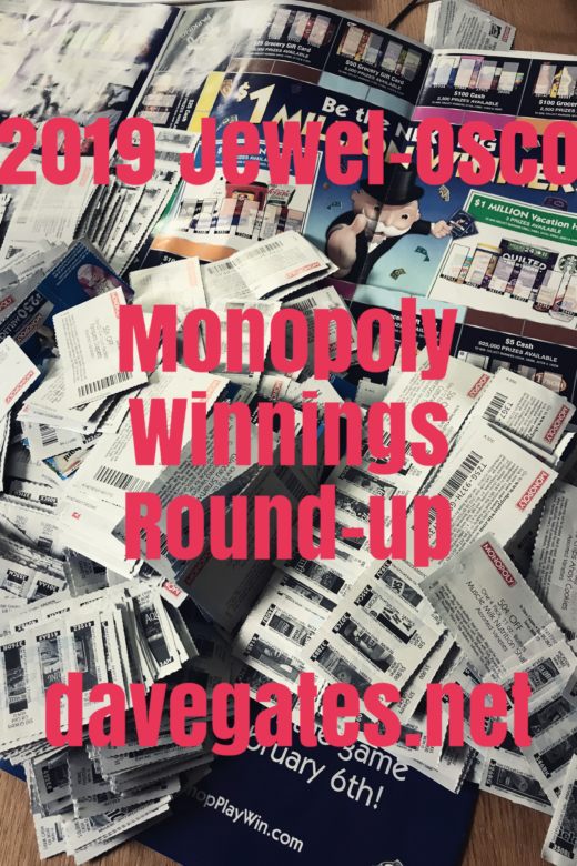 2019 Jewel-Osco Monopoly Winnings Round-up